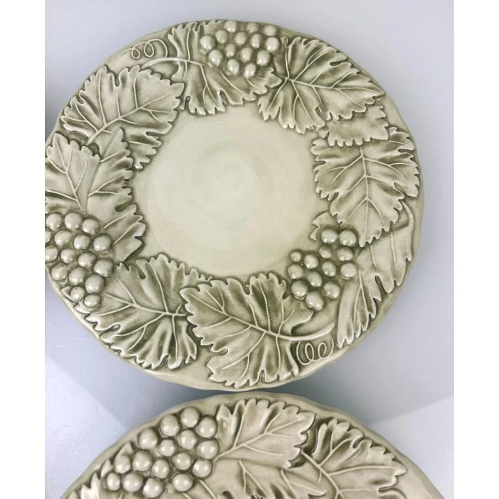 Williams Sonoma Napa Sage Italy Leaf Grape Dessert Bread Appetizer Plates 7